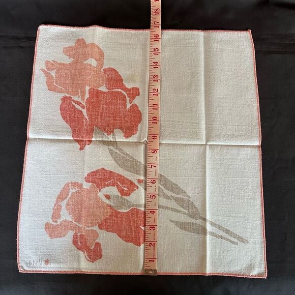 Vintage 70s Vera Neumann Floral Print Cloth Napkins Set of 6 - Picture 4 of 8